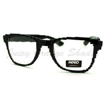 Pixel Pixelated Eyeglasses Clear Lens Digital Image Glasses Black UV 400 - £18.00 GBP