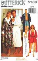 Unisex Robe, Shorts, Tank Top Vintage 1990 Mc Call&#39;s Pattern 5189 Sizes XS-S-M - £9.59 GBP