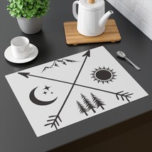 Nature-Inspired Placemat | Rustic Outdoor Symbol Print | Boho Home Decor... - £17.82 GBP