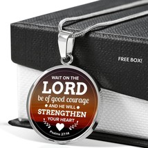 God Shall Strengthen You Circle Necklace Stainless Steel or 18k Gold 18-22&quot; - £33.63 GBP+