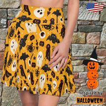 Women's Skater Skirt pattern Halloween Inspiered Clothing Cosplay Orange - $39.98+