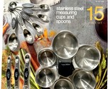 MIU Stainless Steel Measuring Cup &amp; Spoon 15Pc Set Magnetic Spoons Nesti... - £16.02 GBP