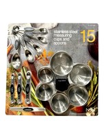 MIU Stainless Steel Measuring Cup &amp; Spoon 15Pc Set Magnetic Spoons Nesti... - £15.97 GBP