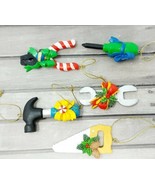 Ceramic Tool Christmas Ornament Lot (5) Decorations Hammer Wrench Saw Pl... - £10.48 GBP
