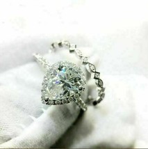14K White Gold Finish 2.50Ct Pear Cut VVS1/D Diamond Halo Bridal Engagement Ring - £101.90 GBP