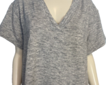 Athleta Gray French Terry V Neck Short Sleeve Top size 2X - $28.49