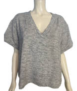 Athleta Gray French Terry V Neck Short Sleeve Top size 2X - €24,47 EUR