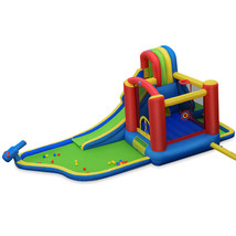 Inflatable Kid Bounce House Castle with Blower - Color: Multicolor - £443.49 GBP