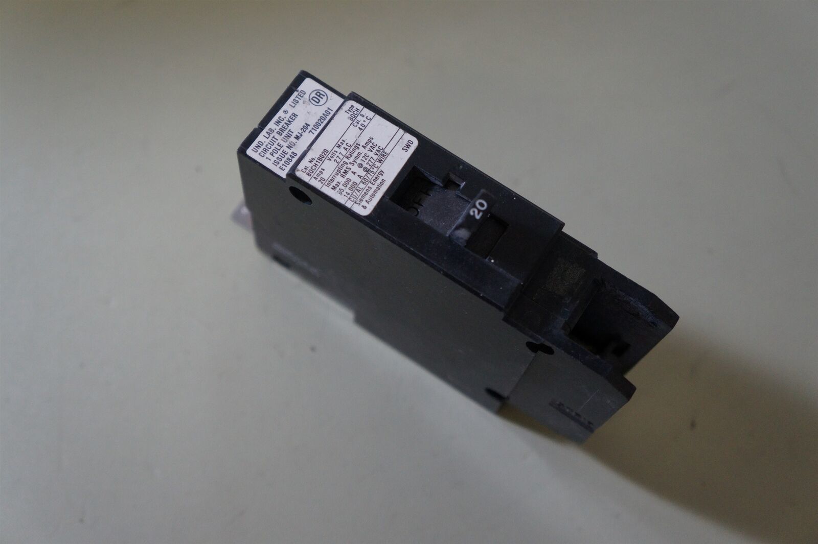 Siemens BQCH1B020 Circuit Breaker , 20 Amp, 1 Pole, 277 VAC - $3.92