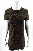 Weston Dress Size Small Brown Black Quilted Damask Shift Zipper Back Womens - £26.90 GBP