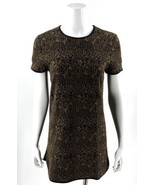 Weston Dress Size Small Brown Black Quilted Damask Shift Zipper Back Womens - £26.90 GBP