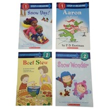 Step Into Reading Lot Of 4 Books Aron Is Cool, Snow Day, Snow Wonder &amp; Beef Stew - £4.64 GBP