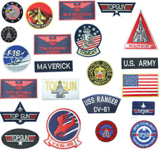 Top Gun Patches ,Top Gun Flight Suit Embroidered Iron On Patches New !!!! - £3.94 GBP