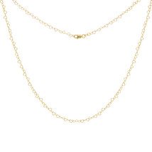 14K Solid Yellow Gold Love Heart Chain 2.5 mml Necklace 18&quot; inches - £313.66 GBP