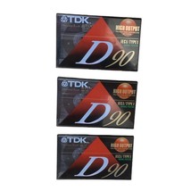 NEW &amp; SEALED Lot of 3 TDK D90 Blank Audio Cassette Tapes 90 Minutes High... - $177.07 MXN