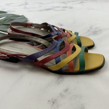 Ros Hommerson Womens Vintage Rainbow Strappy Sandals Size 10.5 N Leather - £28.03 GBP