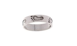 Jewelry Trends Sterling Silver Footprint Ring Size 5 - £19.43 GBP