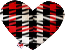 Handcrafted in the USA: Red &amp; White Buffalo Check Heart Dog Toy - £21.40 GBP