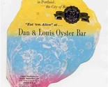 Dan &amp; Louis Oyster Bar Restaurant Die Cut Menu 70th Sticker Portland Ore... - £17.46 GBP