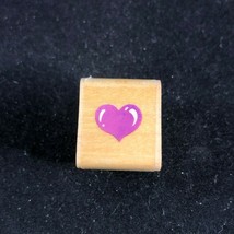 Small Tiny BUBBLE HEART CARTOON LOVE Woodblock Rubber Stamp - $4.75