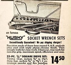 1947 Husky Socket Wrench Tool Set Advertisement Vintage Shop Tools E8H - €8,64 EUR