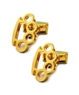 BRASS KNUCKLES CUFFLINKS Gold Plate NEW Gangster GIFT BAG Novelty Knuckl... - €17,26 EUR