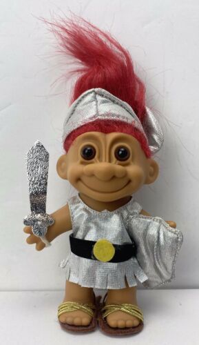 Vintage Russ 5" Knight / Spartan 1990’s Troll Doll With Sticker & Accessories - $13.99