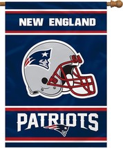 NFL New England Patriots 28&quot; by 40&quot; 2 Sided House Flag Banner by Fremont... - $49.99
