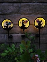 32&quot; H, Solar Lighted Garden Fairy Stake - Hand Painted Glass Wings, Choo... - £26.94 GBP