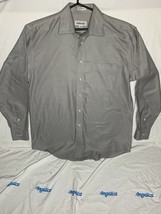 Joseph &amp; Feiss Mens Large Grey Non Iron Long Sleeve 100% Cotton Shirt - £14.15 GBP