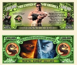 ✅ Pack of 50 Mortal Kombat Johnny Cage 1 Million Dollars Novelty Money ✅ - £14.83 GBP