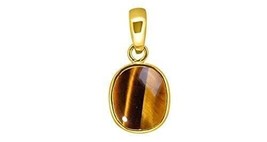 Tiger Eye Gemstone Panch Dhatu Gold Coated Weight 9.25 Ratti Pendant for Men and - £22.54 GBP