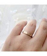 Vintage Solid 10K 10ct Gold Gypsy Diamond Wedding Bells Ring Band, size 6 - $489.99
