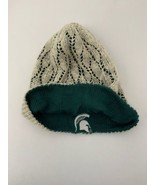 MSU Hat Slouch Reversible Beanie Michigan State Spartan Logo Crochet Fle... - £14.71 GBP