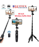 40&quot; Remote Selfie Stick Tripod Stand Phone Holder Bluetooth For Iphone/S... - £24.36 GBP