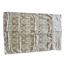 Vintage Shabby Chic Cottage Core Standard Floral Pillowcase With Lace Trim - £9.49 GBP