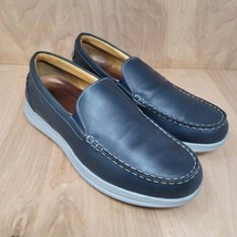 Samuel Hubbard Men&#39;s Loafers Size 11.5 M Navy Blue Casual Leather Shoes - $124.87