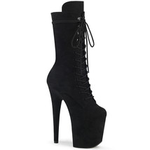 Pleaser FLAMINGO-1050FS 8&quot; Heel Sexy Black Suede Women Platform Ankle Boot Shoes - £83.79 GBP