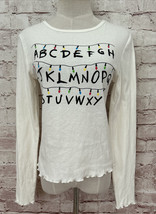 Stranger Things Alphabet Lights Long Sleeve T Shirt JR Women Medium NEW ... - $412.79 MXN