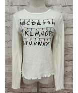 Stranger Things Alphabet Lights Long Sleeve T Shirt JR Women Medium NEW ... - £22.01 GBP