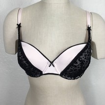 Pleasure State White Label Bra 38B Light Pink Black Leopard Print Lace Underwire - £12.57 GBP