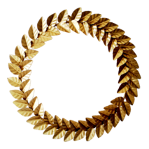 Modern Metallic Gold Leaf Round Wreath Wall Décor | Christmas Décor - £62.32 GBP
