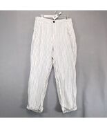 Rachel Zoe White Black Striped Linen Cotton Cuffed Pants Women's L 32x26... - €22,16 EUR