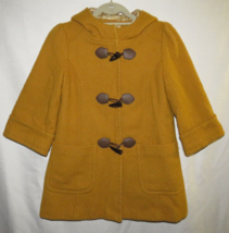 Women&#39;s Small, Forever21 Mustard Yellow Wool Blend 3/4 Sleeve Retro Togg... - £19.65 GBP