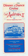 Capt Anderson II Dinner &amp; Dance Brochure Clearwater Beach Marina Florida 1986 - £9.43 GBP