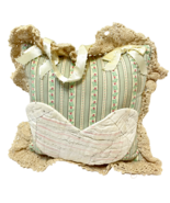 Vintage Handmade Tooth Fairy Fabric Pillow Hanging With Pocket 9 x 9 in - £12.17 GBP