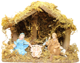 Vintage Italy Christmas Nativity Manger Scene  - £23.78 GBP