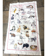 Kitchen Tea Towel 100% Cotton Alphabet of Cats Kitten Kitty 18x32 - $20.84 CAD