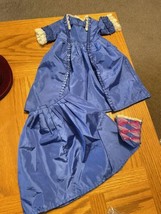 American Girl Pleasant Co. Felicity Christmas Outfit Retired Blue Skirt Dress - £35.61 GBP