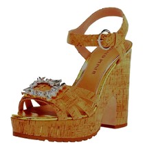  Donald Pliner Galatea Cork Platform Heels Jewels Gold | Sz 7.5 *Flaw* $25 - £57.82 GBP